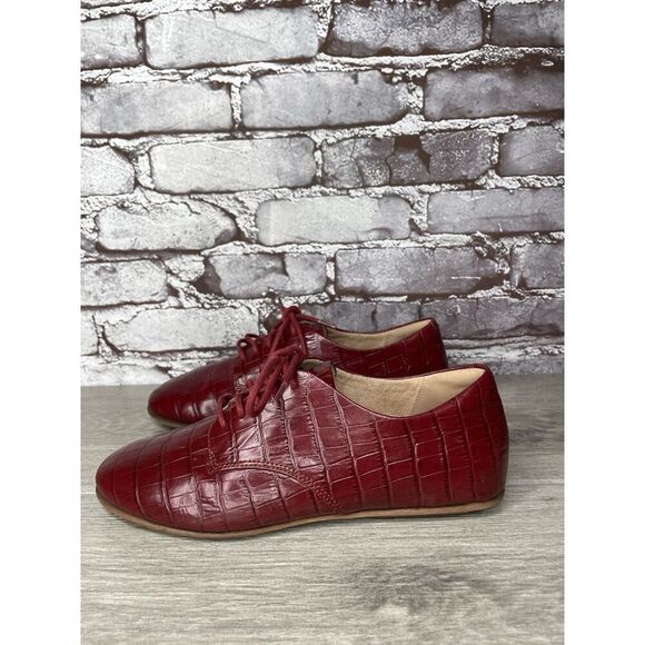Fitflop Red Croco Leather Lace Up Comfort Oxfords Shoes Women Sz 7M US/38EU - Picture 11 of 16